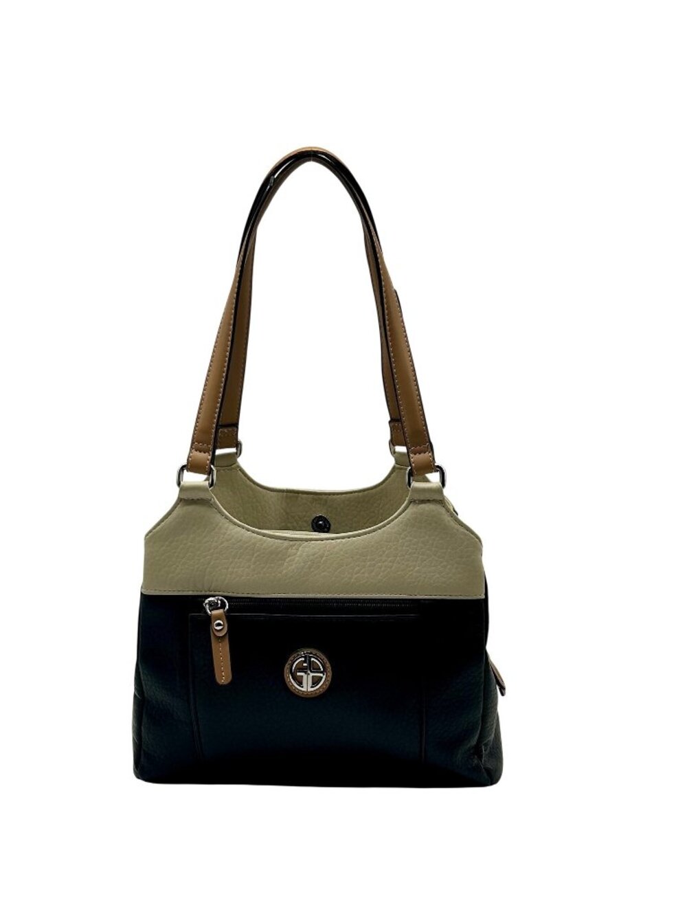Giani Bernini Black Faux Leather 4-Poster Shoulder Bag